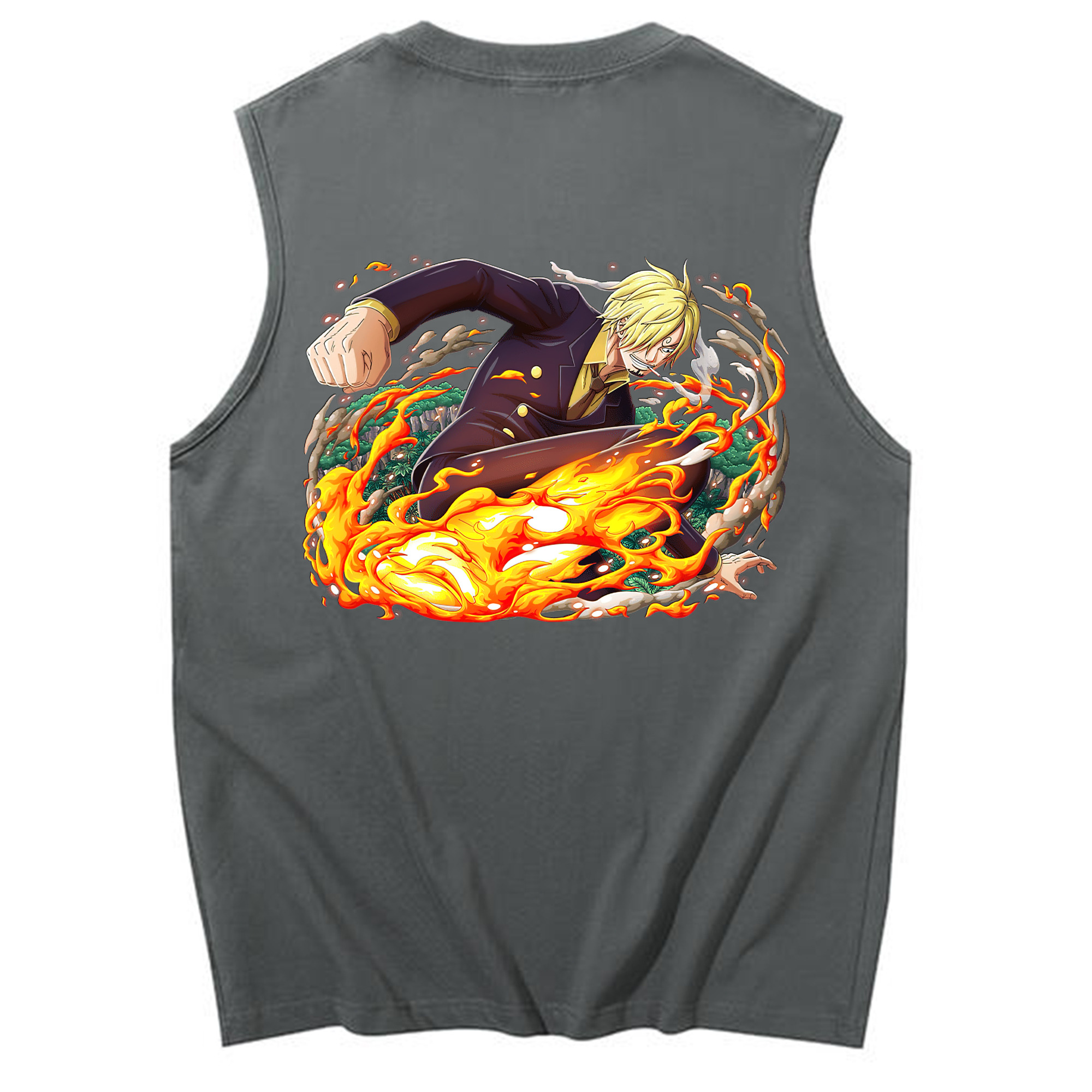 （画像用） ワンピース サンジ ONE PIECE Sanji コットン100％タンクトップ（背面プリント）
